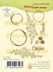 LeCrea Clear Stamps - Kombi Kaffee Bohne und Flecken