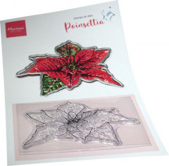 Clear Stamps and Dies Set - Tinys Flowers Poinsettia