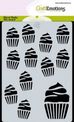 CraftEmotions Mask Stencil - Cupcakes