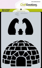 CraftEmotions Mask Stencil - Iglu und Pinguine