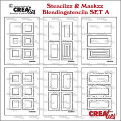 Crealies Stencilzz Maskzz - 6x Rechteck glatte und raue Kanten