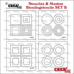 Crealies Stencilzz Maskzz - 4x Quadrate glatte und raue Kanten