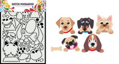 Dutch Card Art - Peek a boo dogs