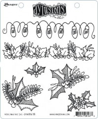 Dylusions Cling Stamps - Christmas Holly and the Ivy