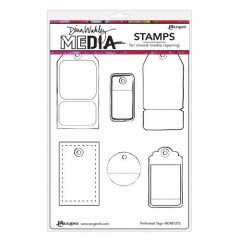 Dina Wakley Media Cling Stamps - Perforated Tags