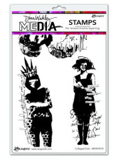 Dina Wakley Media Cling Stamps - Collaged Girls