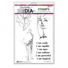 Dina Wakley Media Cling Stamps - I Am