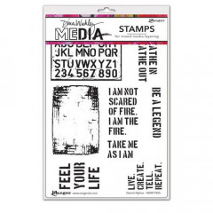 Dina Wakley Media Cling Stamps - Alphas