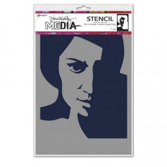 Dina Wakley Media Stencils - Pensive Face