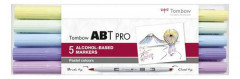 Tombow ABT PRO Alcohol - Dual Brush 5er-Set - Pastel