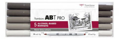 Tombow ABT PRO Alcohol - Dual Brush 5er-Set - Warm Gray