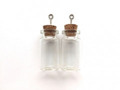Mini-Glasflaschen mit Kork + Schraube