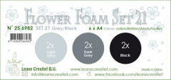 LeCrea Flower Foam Set 21 - Grau-Schwarz Farben