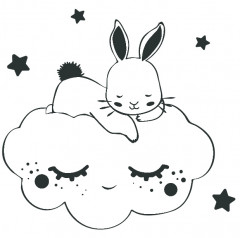 Aladine Rubber Stamp - Rabbit Cloud