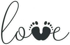 Aladine Rubber Stamp - Love Footprint