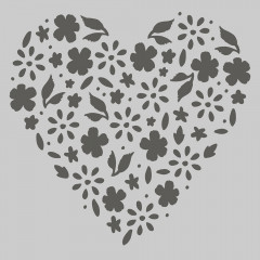 Simple Stories 6x6 Stencil - Happy Hearts Stencil Floral Heart