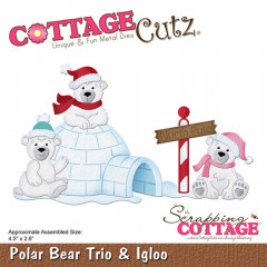Cottage Cutz Die - Polar Bear Trio & Igloo