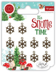 Metal Charms - Its Snome Time Snowflakes