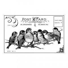 Unmounted Rubber Stamps - Seven Cheeky Songbirds