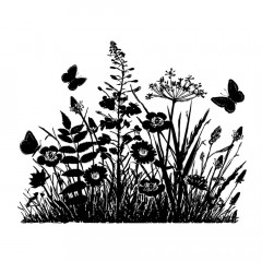 Unmounted Rubber Stamps - Wild Flowers and Butterflies