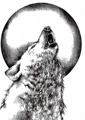 Unmounted Rubber Stamps - Howling Wolf