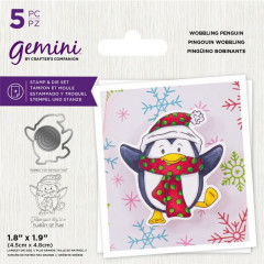 Gemini Wobbling Clear Stamps and Die - Penguin