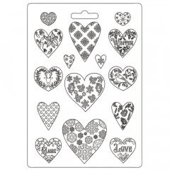 Soft Mould A4 - Christmas Patchwork Hearts