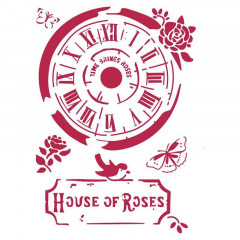 Stamperia A4 Stencil - Clock House of Roses