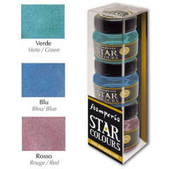 Stamperia Star Colors - Green Blue Red