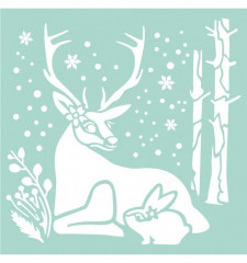 Stamperia 7x7 Stencil - Reindeer and Rabbit