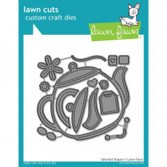 Lawn Cuts Custom Craft Dies - Stitched Teapot