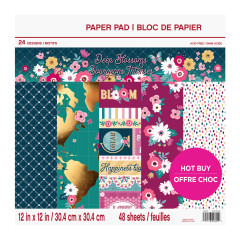 Deep Blossoms 12x12 Paper Pad