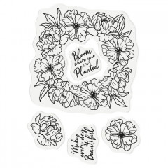 Clear Stamps and Die - Chinoiserie Collection Peony Wreath