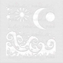 Polkadoodles 6x6 Stencil - Magic Moon