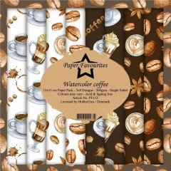 Paper Favourites Watercolor Coffee 6x6 Paper Pack