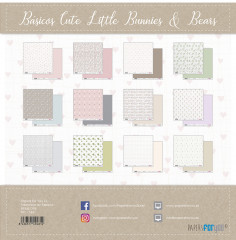 Cute Little Bunnies and Bears Basicos 12x12 Paper Pack