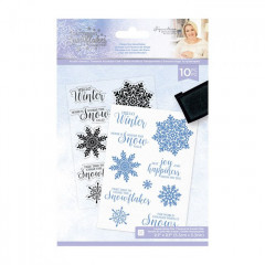 Clear Stamps - Glittering Snowflakes Chase The Snowflakes