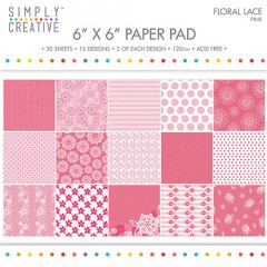 Floral Lace-Pink 6x6 Paper Pad
