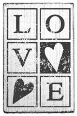 Holzstempel - Vintage Love