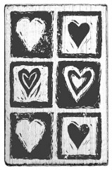 Holzstempel - Vintage Hearts