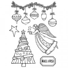 Cling Stamps - Make A Wish Angel
