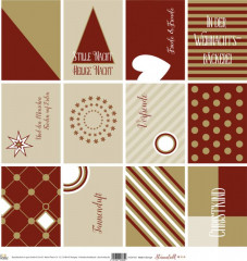 Designpapier 12x12 Sternenlicht - Mini-Karten rot