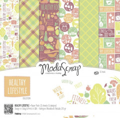 ModaScrap 6x6 Paper Pack - Healthy Lifestyle