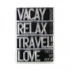 Clear Stamps - Block Words - Travel