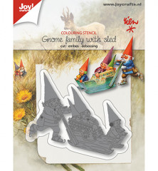 Stanzschablone - Gnome Family with Sled