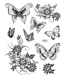 Clear Stamps - Blumen und Schmetterlinge 2