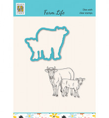 Die Cut and Clear Stamps Set - Farm Life - Kuh und Kalb