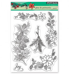 Clear Stamps - Pine and Poinsettia