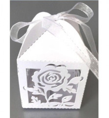 Filigree Paper Box - Roses White