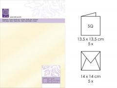 FSC Quadratische Karte mit Kuvert, metallic champagner